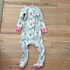 The beauford bonnet Floral Kids One Piece Pajama - Pink and Grey
